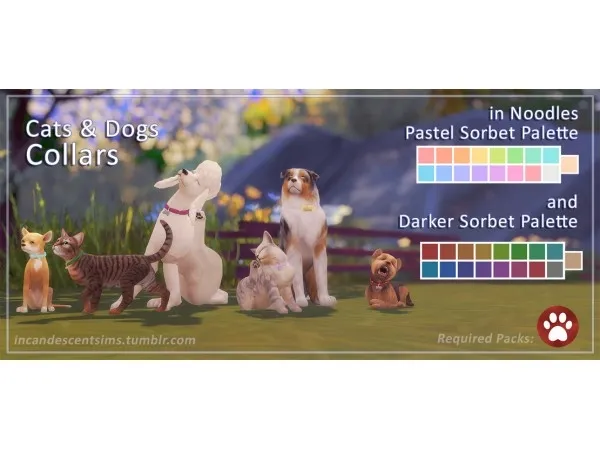 Maxis Match Cats Dogs Collars by incandescentsims - The Sims 4 Custom Content