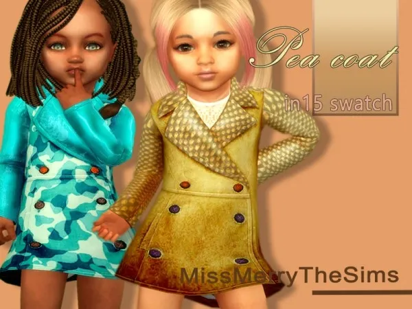 Alpha Pea coat recolor - The Sims 4 Custom Content