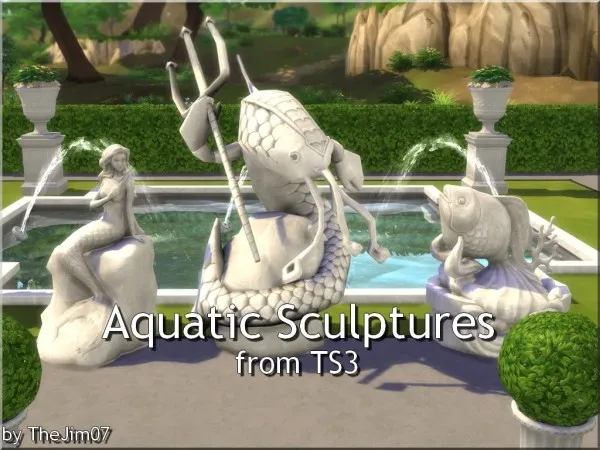 Alpha Aquatic Sculptures from by TheJim07 - The Sims 4 Custom Content