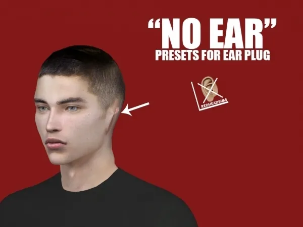 Mix CROSS CHAIN EAR PLUG 4 VERSIONS NO EAR PRESETS - The Sims 4 Custom Content