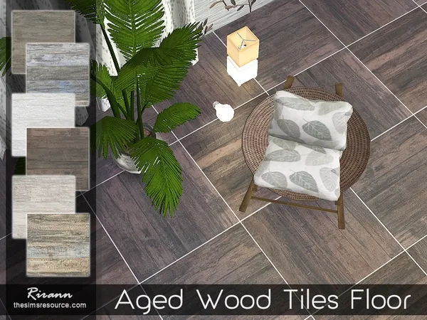 Alpha Aged Wood Tiles Floor - The Sims 4 Custom Content