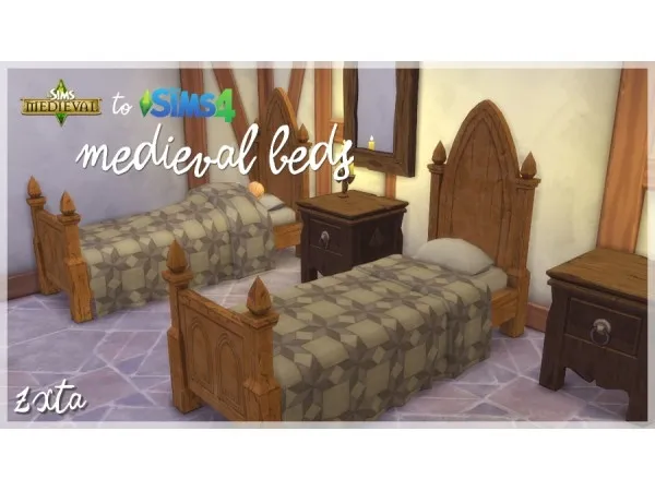 Maxis Match ZxTa Medieval Beds - The Sims 4 Custom Content