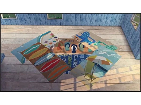 Alpha BeachSummer Rugs by bloomingrosy - The Sims 4 Custom Content