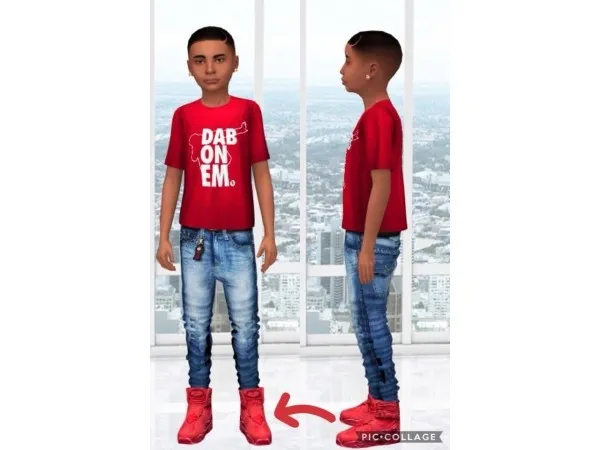 Alpha The Valentines Jordan 7s For Kids And Toddlers by simlocker - The Sims 4 Custom Content