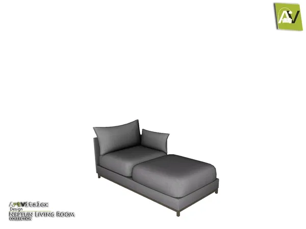 Neptun Modular Sofa Double Right - The Sims 4 Custom Content