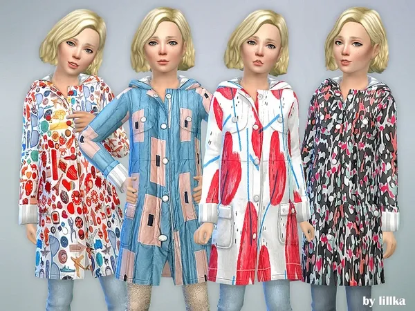 Alpha Rain Jacket for Children - The Sims 4 Custom Content