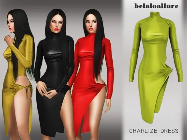 Alpha belaloallure_Charlize dress - The Sims 4 Custom Content