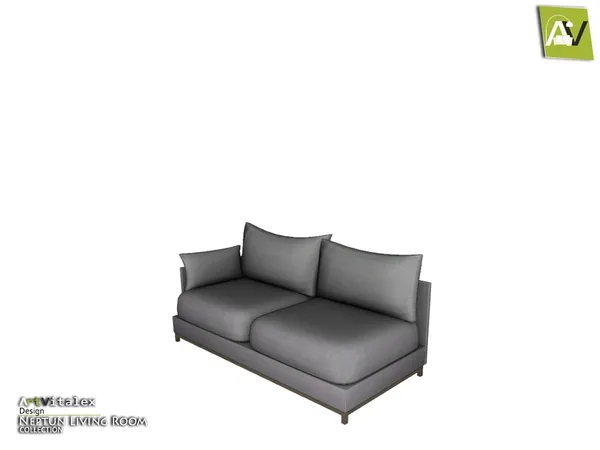 Neptun Modular Sofa Double Left - The Sims 4 Custom Content