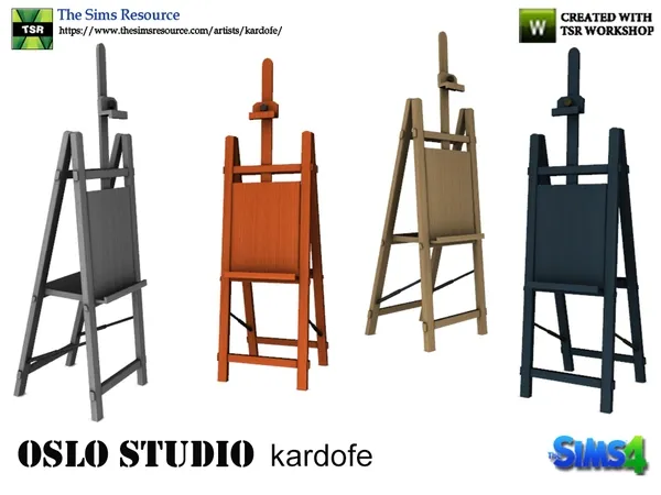Alpha kardofe_Oslo Studio_Painter's easel - The Sims 4 Custom Content