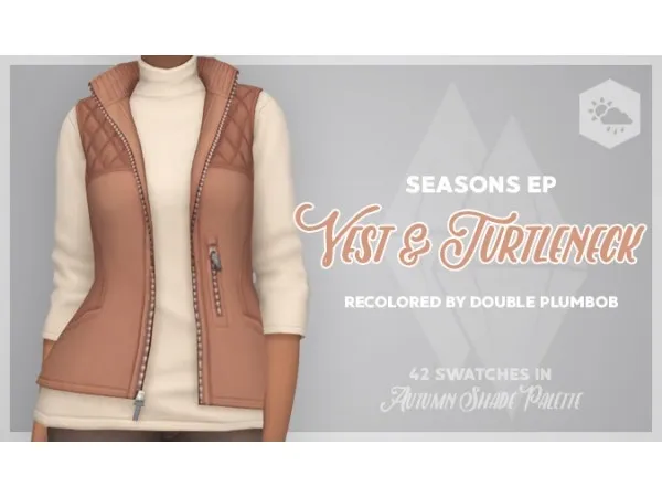 Maxis Match Vest Turtleneck plumbob by double - The Sims 4 Custom Content