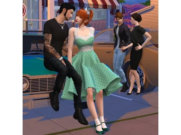 Mix Car Poses by candycottonchu - The Sims 4 Custom Content