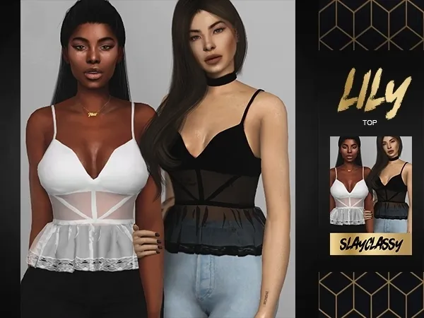 Alpha SlayClassy Lily Top by slayclassy - The Sims 4 Custom Content