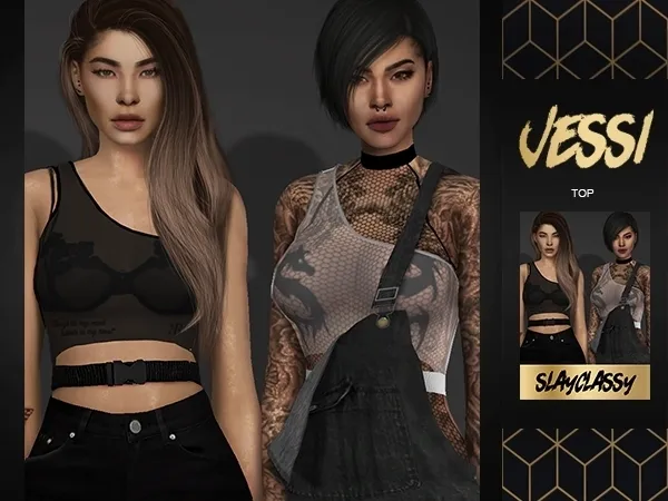 Alpha SlayClassy Jessi Top by slayclassy - The Sims 4 Custom Content