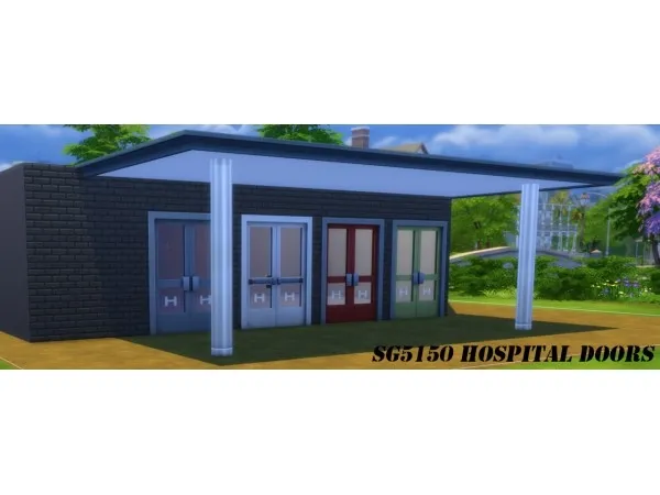 Maxis Match SG5150 HOSPITAL DOORS - The Sims 4 Custom Content