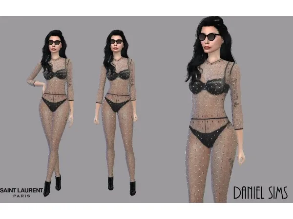 Alpha Lady Gaga in Saint Laurent (Tights) sims by daniel - The Sims 4 Custom Content