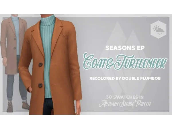 Maxis Match Coat Turtleneck plumbob by double - The Sims 4 Custom Content