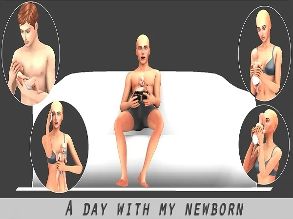 Alpha (SN) A day with my newborn_PosesPack by simsnema - The Sims 4 Custom Content