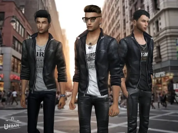 Alpha Urban Jacket typo shirt by hoanglapart - The Sims 4 Custom Content