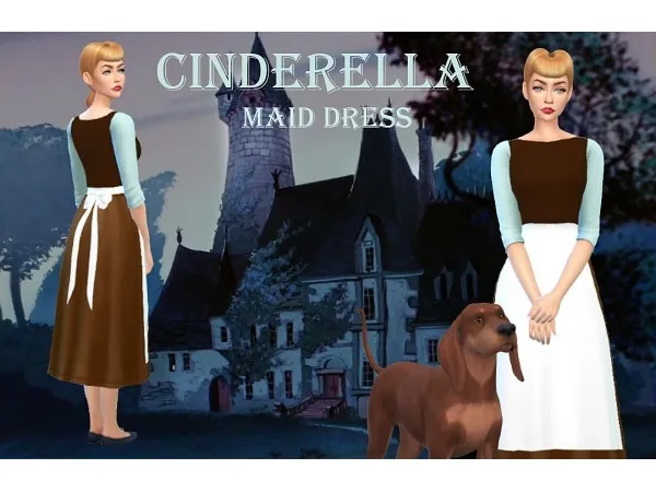 Maxis Match Cinderella Maid Dress by stardustsims4 - The Sims 4 Custom Content