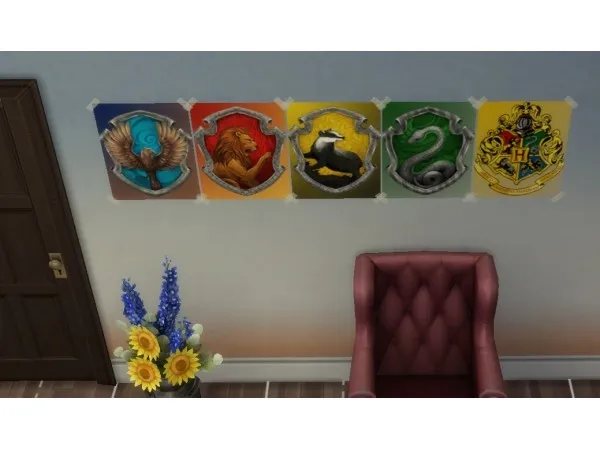 Alpha Tape Hung Hogwarts Posters by BadeLavellan - The Sims 4 Custom Content