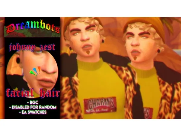 Alpha [Dreambot] Johnny Zest Facial Hair - The Sims 4 Custom Content