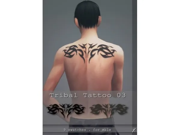 Mix Tribal tattoo 03 by quirkykyimu - The Sims 4 Custom Content