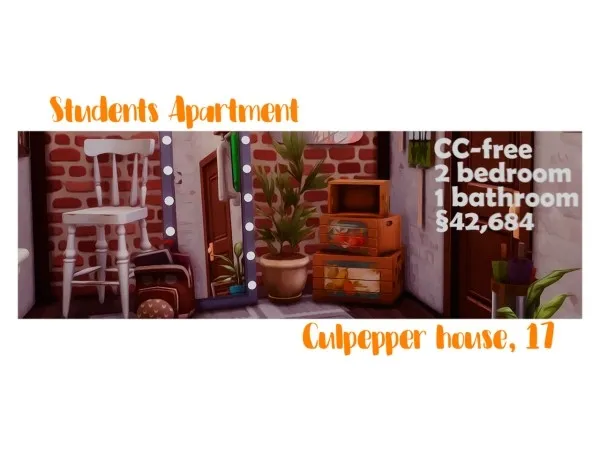 Maxis Match STUDENTS APARTMENT moon by creamy - The Sims 4 Custom Content