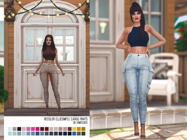 Mix [helgatisha] Recolor Elliesimple Cargo pants - The Sims 4 Custom Content