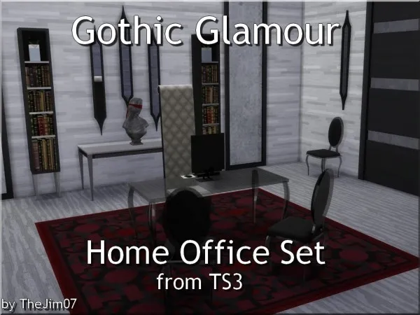 Alpha Gothic Glamour Home Office Set from by TheJim07 - The Sims 4 Custom Content