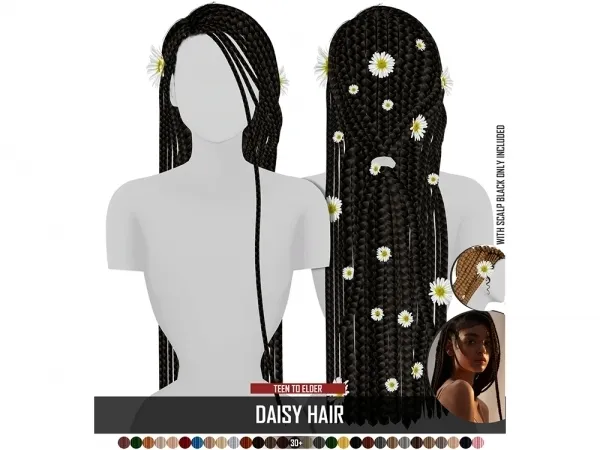 Alpha DAISY HAIR - The Sims 4 Custom Content