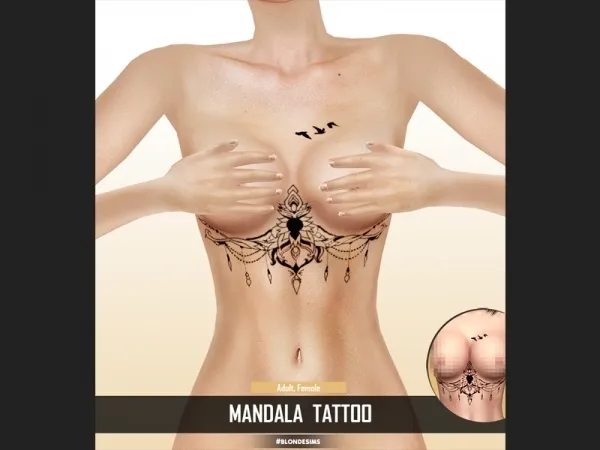 Mix Mandala Tattoo by ruchellsims - The Sims 4 Custom Content