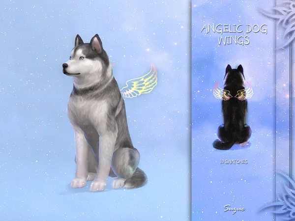 Alpha [Suzue] Angelic Dog Wings - The Sims 4 Custom Content
