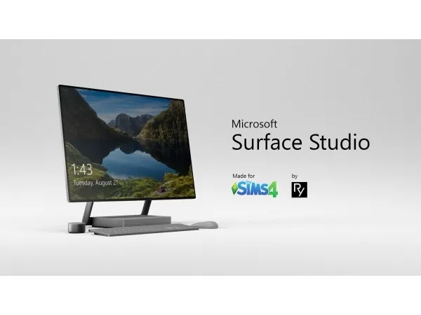 Alpha Microsoft Surface Studio with Surface Accessories by RyotMan - The Sims 4 Custom Content