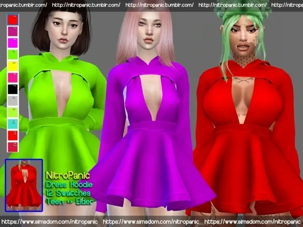 Alpha Dress Hoodie - The Sims 4 Custom Content
