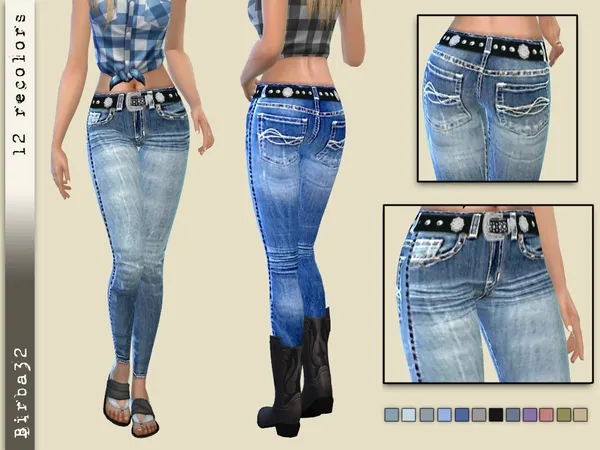 Alpha Cowgirl Jeans Tight - The Sims 4 Custom Content