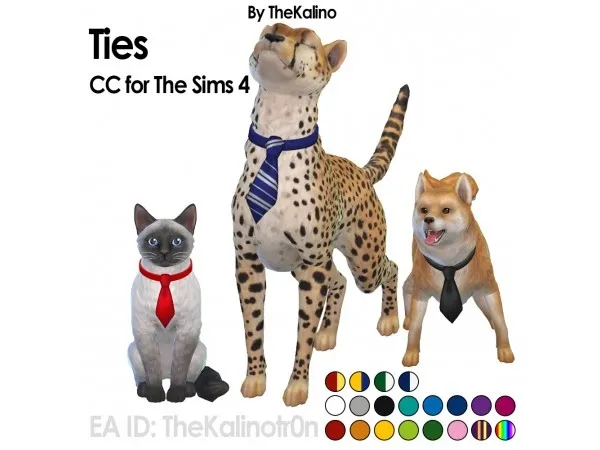 Maxis Match Ties for pets thesims by kalino - The Sims 4 Custom Content