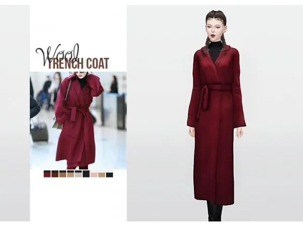 Maxis Match Wool Trench Coat by waekey - The Sims 4 Custom Content