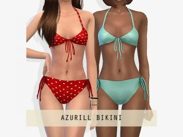 Alpha Azurill Bikini by grafity-cc - The Sims 4 Custom Content