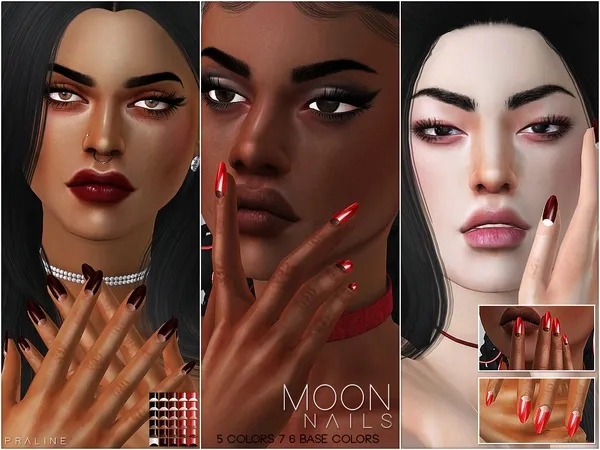 Alpha Moon Nails N23 - The Sims 4 Custom Content