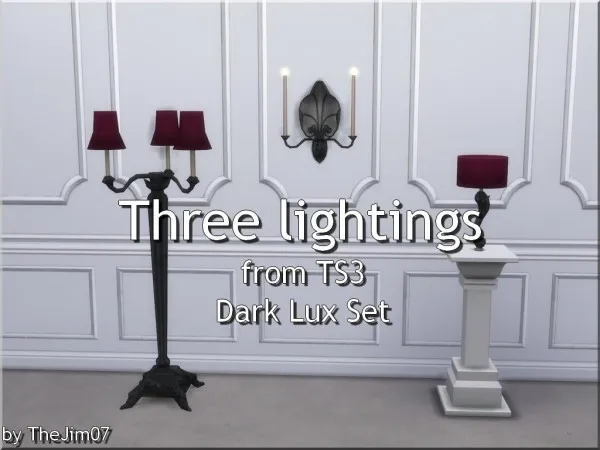 Alpha Three Lightings from Dark Lux Set by TheJim07 - The Sims 4 Custom Content