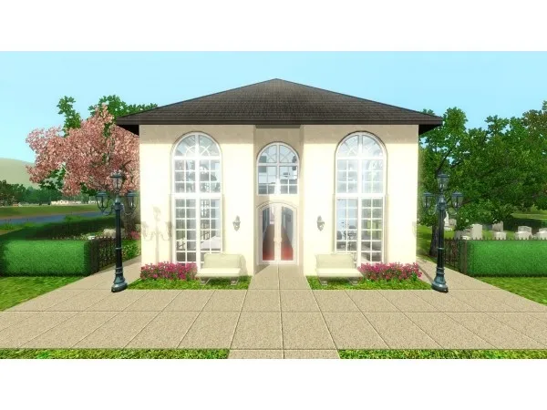 Contemporary Church (Graveyard Lot) by nitromon - The Sims 3 Custom Content