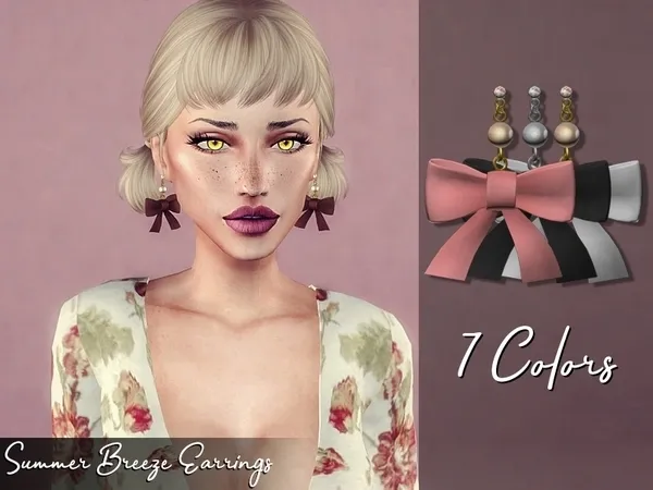 Alpha Genius Summer Breeze Earrings - The Sims 4 Custom Content