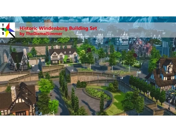 Alpha Historical Windenburg Building Set by thedismalsimmer - The Sims 4 Custom Content