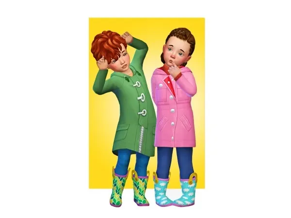 Maxis Match Singing in the rain toddler wellies sims by naevys - The Sims 4 Custom Content