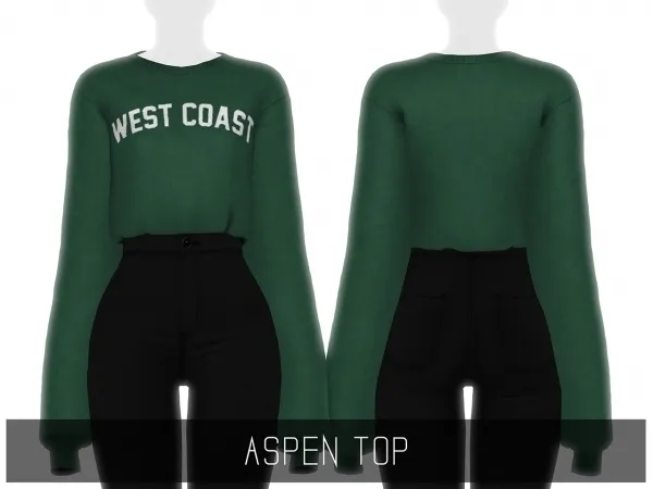Alpha ASPEN TOP by simsfinds - The Sims 4 Custom Content