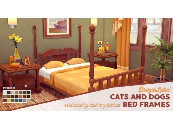 Maxis Match brazenlotus Cats Dogs Bed Frames recolors plumbob by double - The Sims 4 Custom Content