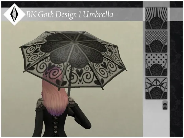 Alpha BK Goth Design 1 Umbrella - The Sims 4 Custom Content