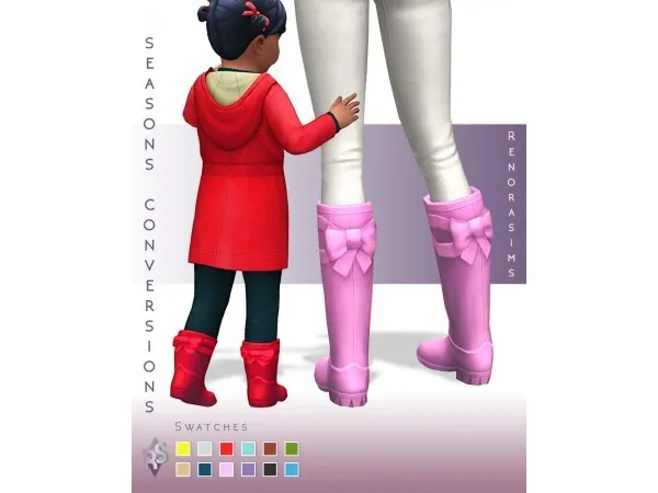 Maxis Match Beauty and the Bow Boots by renorasims - The Sims 4 Custom Content
