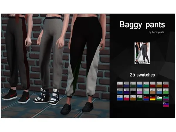 Maxis Match BAGGY PANTS by lazyeyelids - The Sims 4 Custom Content