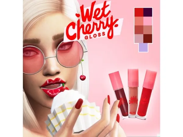 Maxis Match WT CHERRY LIP GLOSS by MORBID - The Sims 4 Custom Content